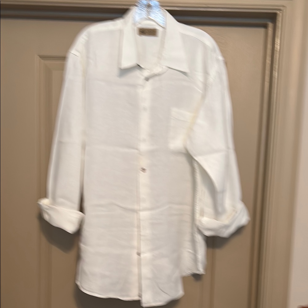 Men's White Casual Button Down Shirt